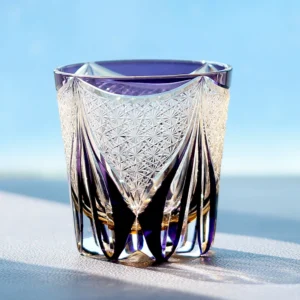 Premium Edo Kiriko Glass - Handmade Japanese Cut Glass Cup Whisky Bourbon Glass with Gift Box