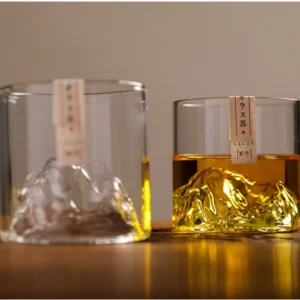 Japanese Glass Glacier Mountain Teacup Mt. Fuji Heat-resistant Glass Whisky Cup Home
